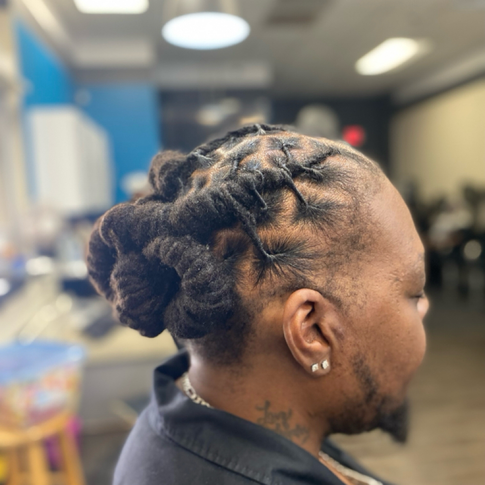 Men’s Retwist & Updo Style at Equality’s Nubian Stiylz in Hampton, VA