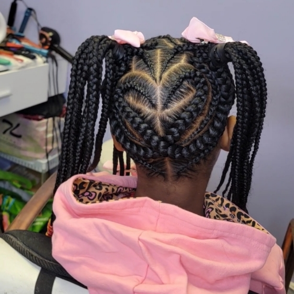 2 Braided Ponytails at Heavenly Styles of LaBriana in Glenwood, IL