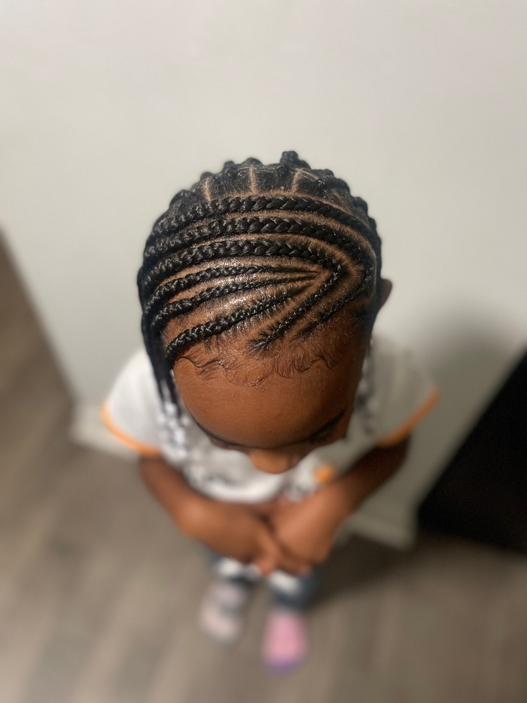 Kids Knotless Braids W/added Hair