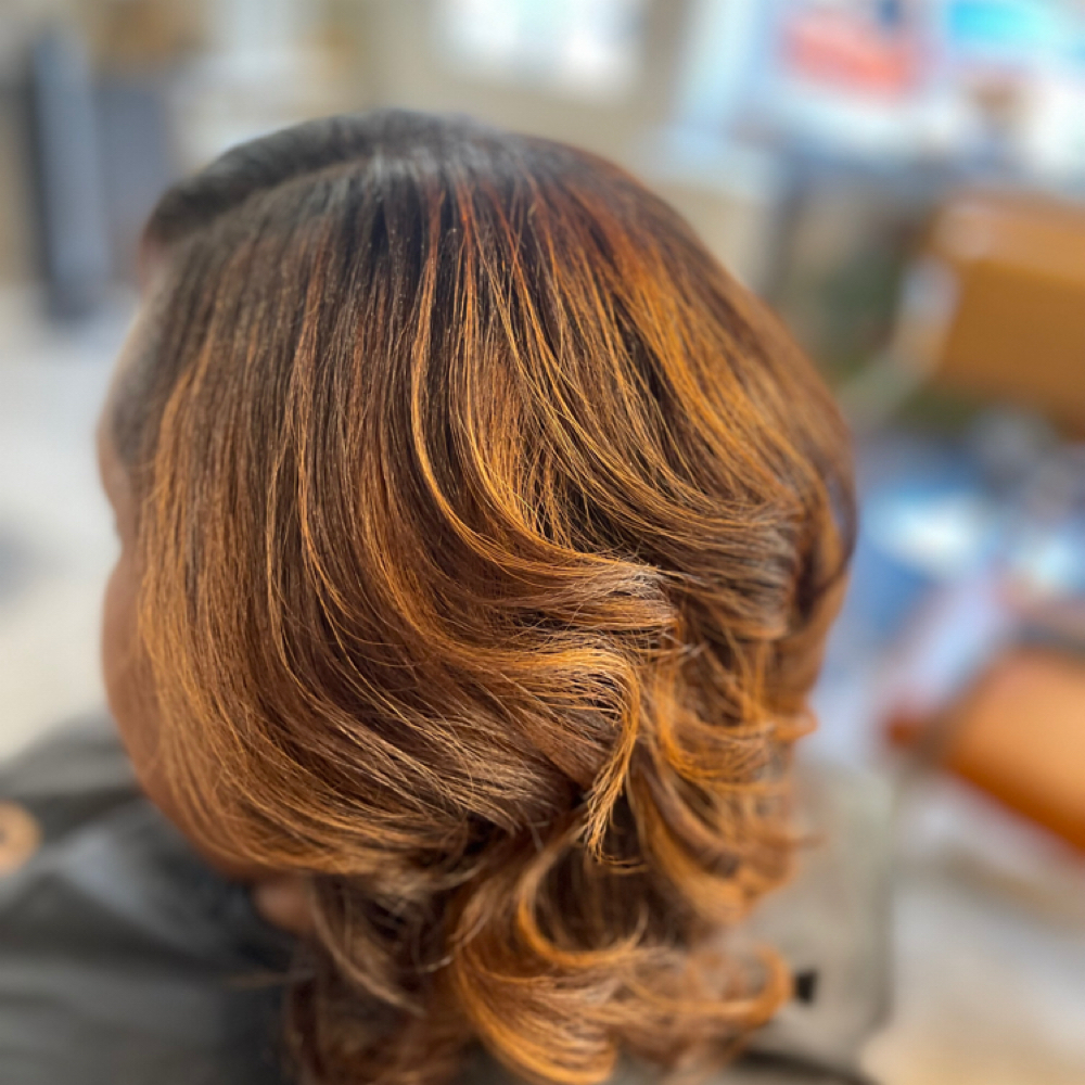 Full Highlights + Silk Press at J. Mc Hair Studio in Hattiesburg, MS