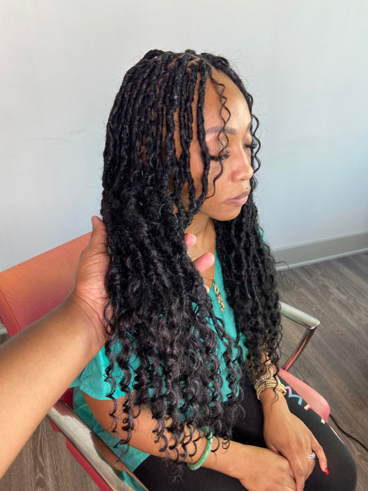 Boho goddess locs butt Length, using human hair