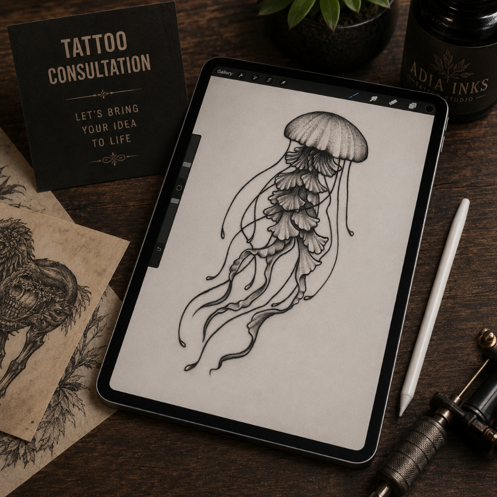 Adia Inks - Tattoo Consultation at The Sanctuary Salon and Collective in Huntsville, AL