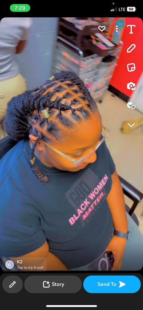 Loc Retwist (w/ 2-4 Braids )