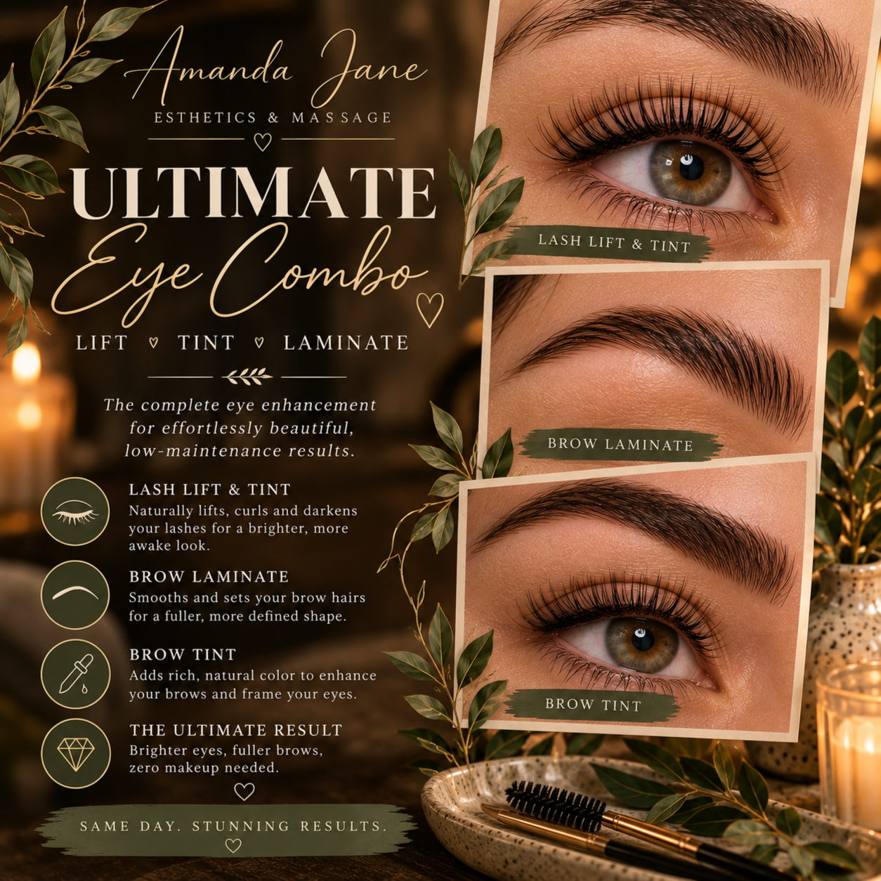 Ultimate eye combo at Amanda Jane Esthetics & Massage in Salado, TX