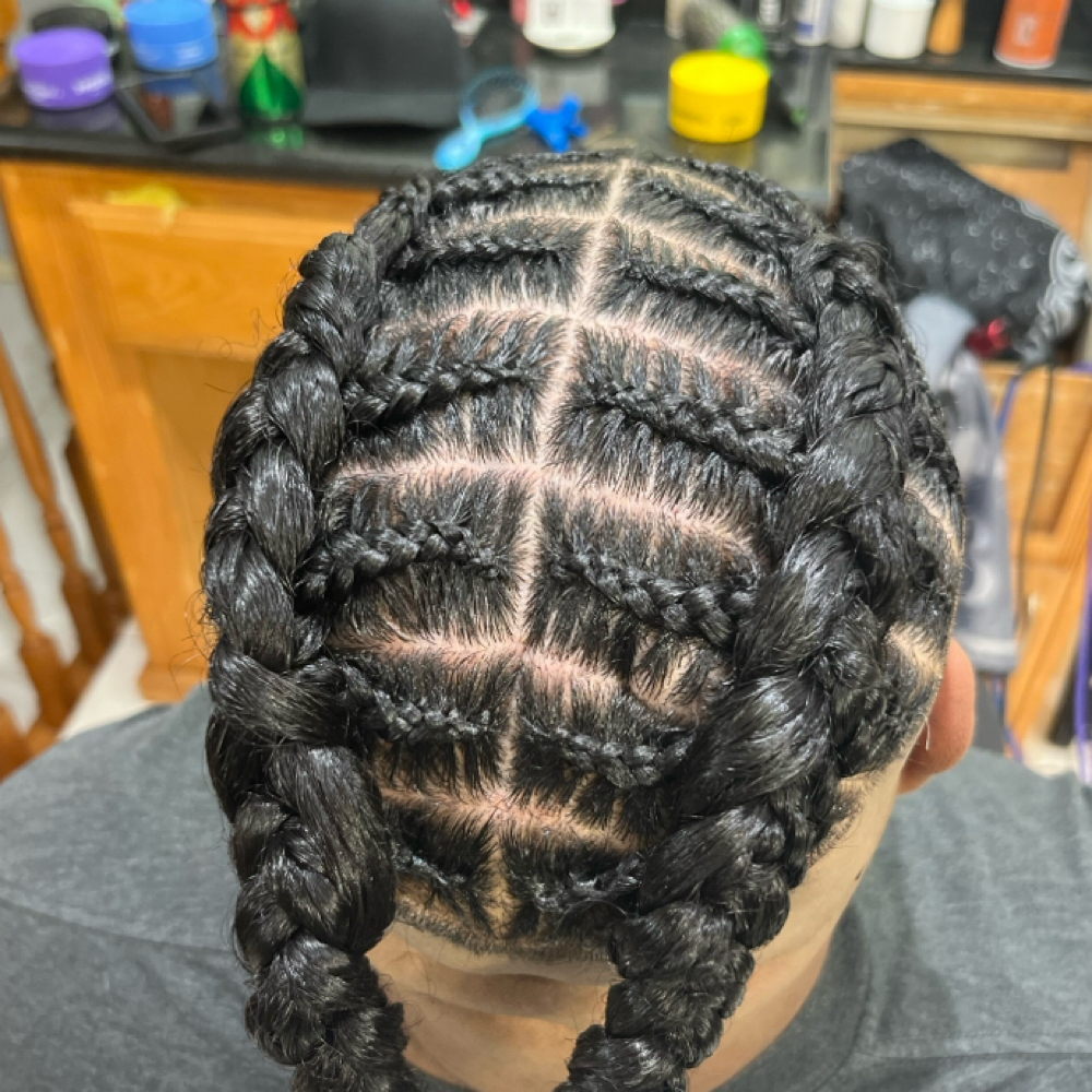 Customized braid design at The Hair Bar 2 (HB2) in Weslaco, TX