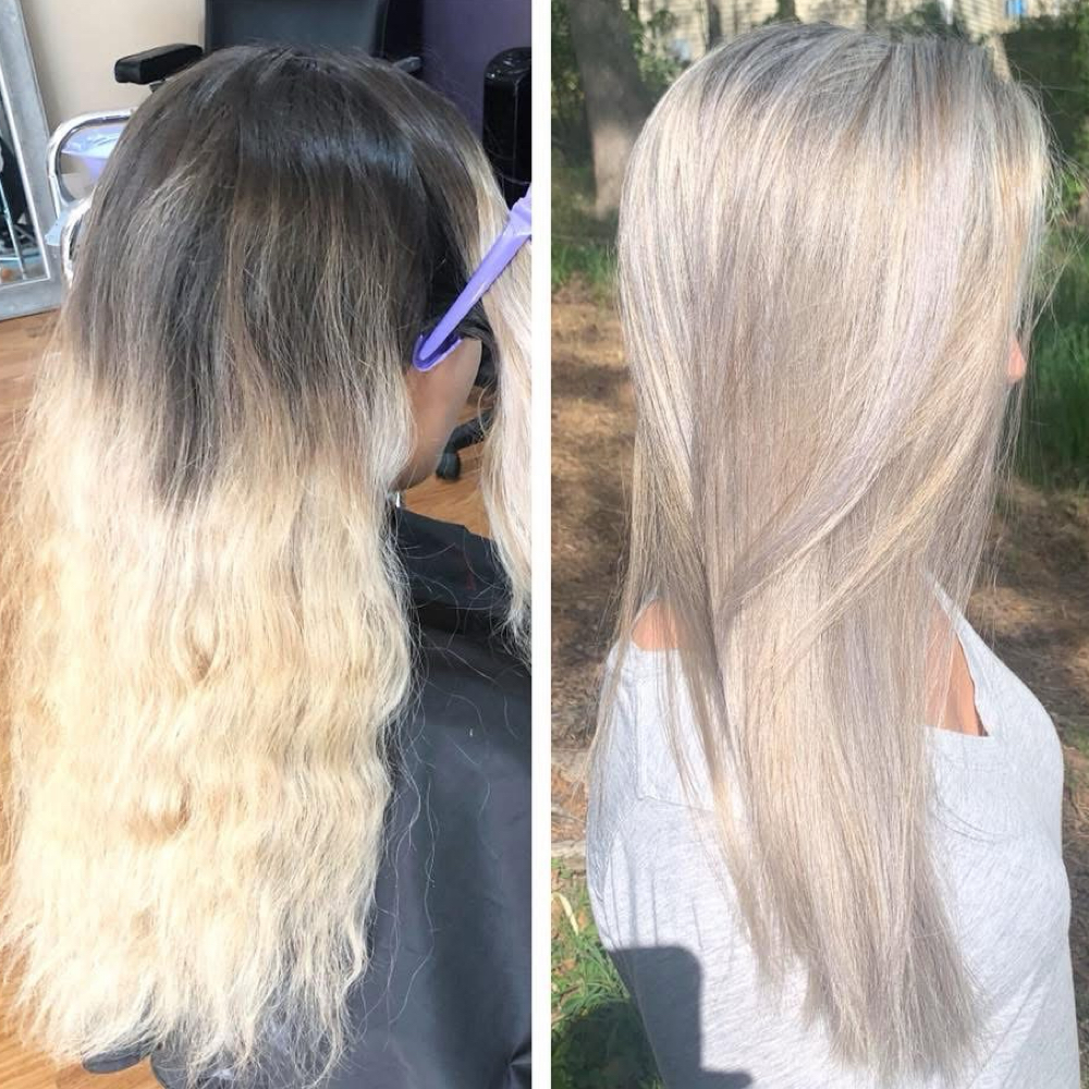 Platinum Card Blonde at The Black Pearl Hair Salon in Cornelia, GA