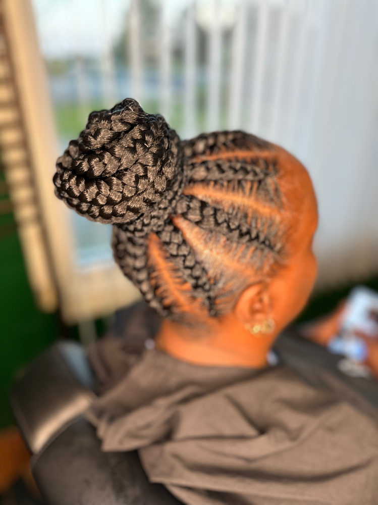 Feed In Updo (Med/Large Braids)