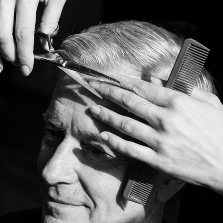 Men’s Senior Hair Cut at Scissors & Razors Men’s Grooming Studio in Huntersville, NC