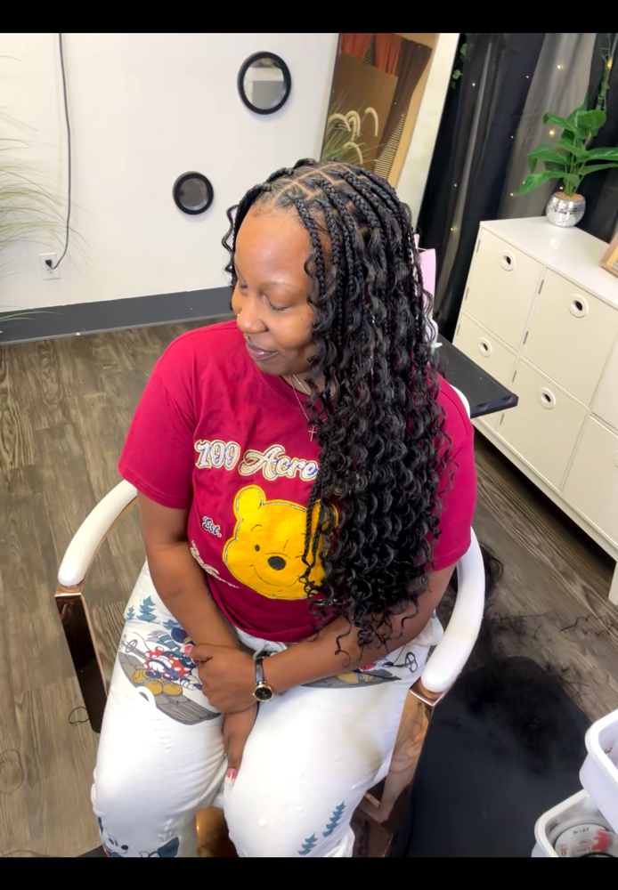Medium Boho Box Braids at StephStyles in Arlington, TX