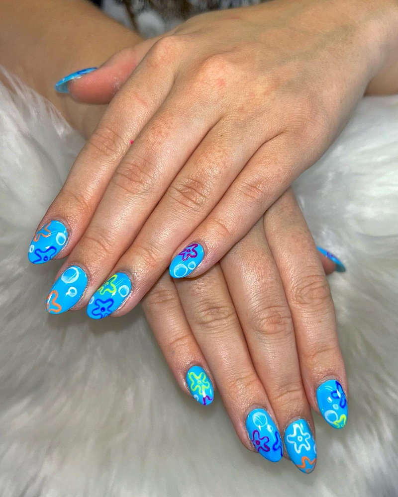 Hard gel- Tips added for length