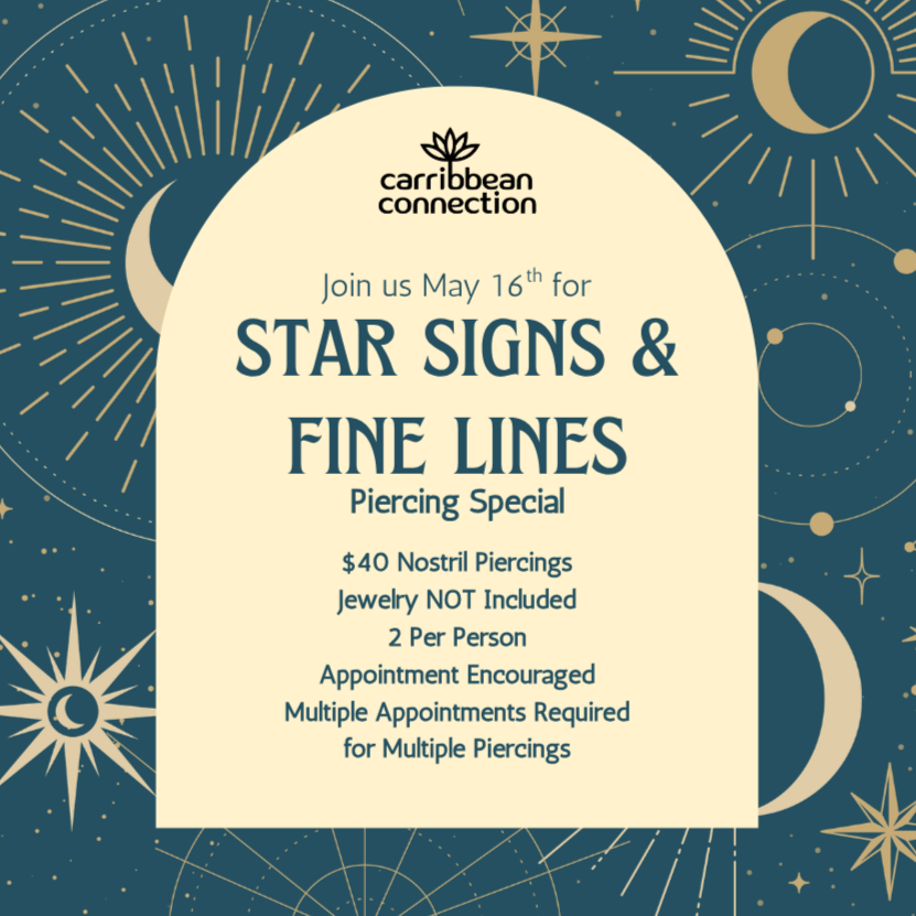 Star Signs- Nostril Piercing at Carribbean Connection in Jacksonville Beach, FL