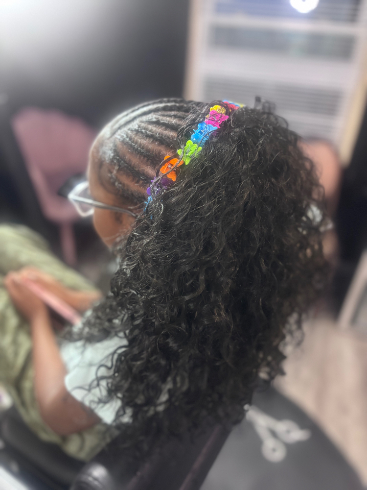 Kids Braids W/ Half Sew-In