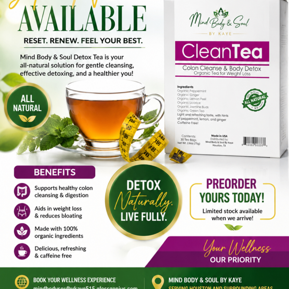 Herbal Detox Tea Session at Mind Body & Soul By Kaye in Houston, TX