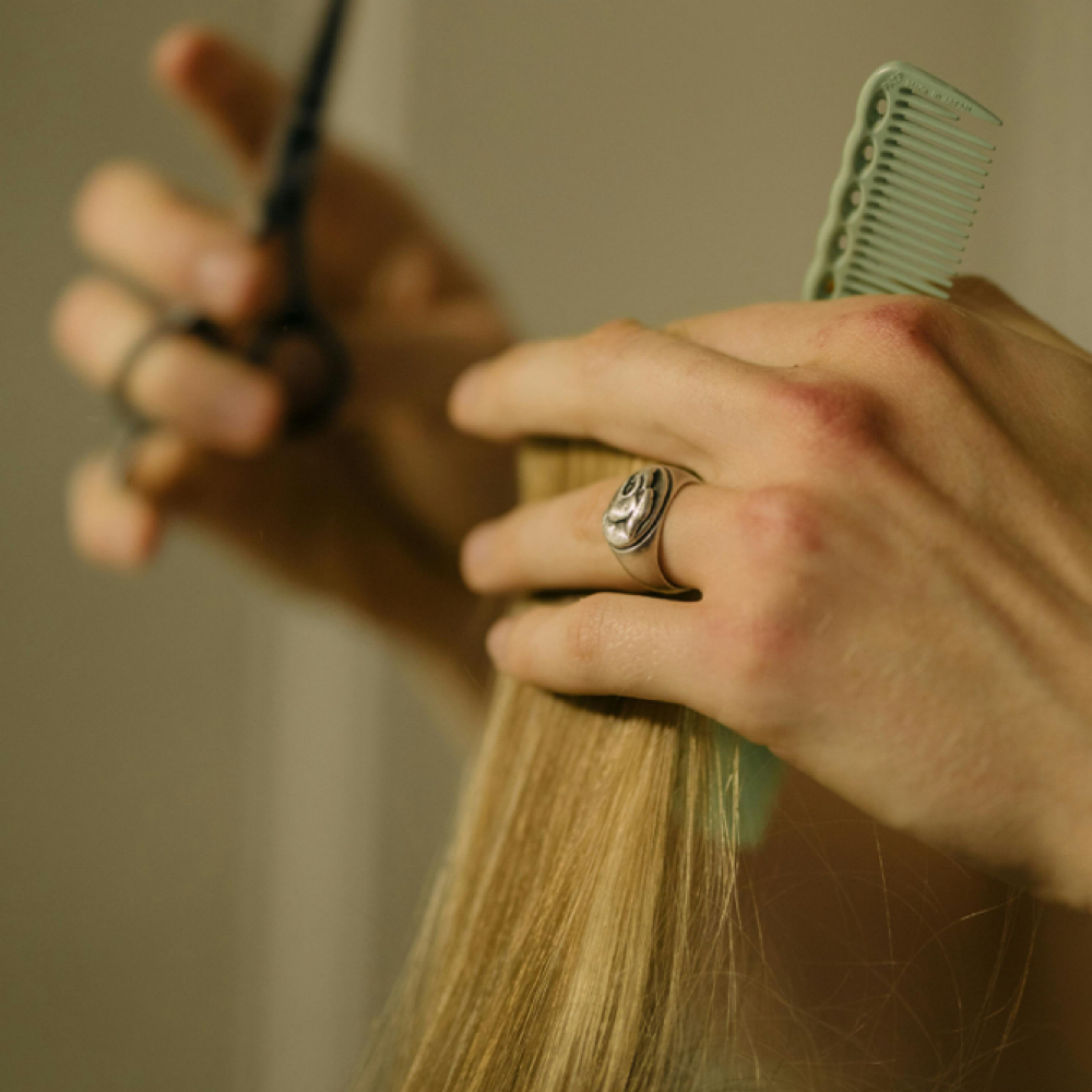 Bang trim at BLND Blonding & Color Suite in Salem, OR