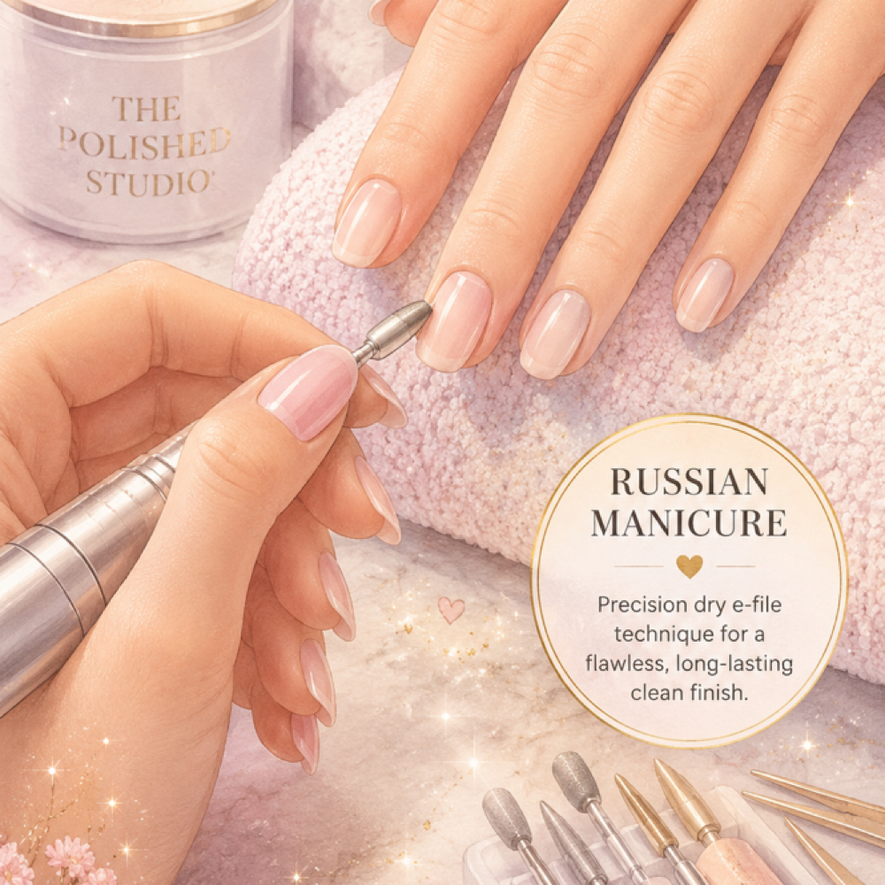 Russian Manicure On Natural Nails at The Polished Studio in Howell Township, NJ