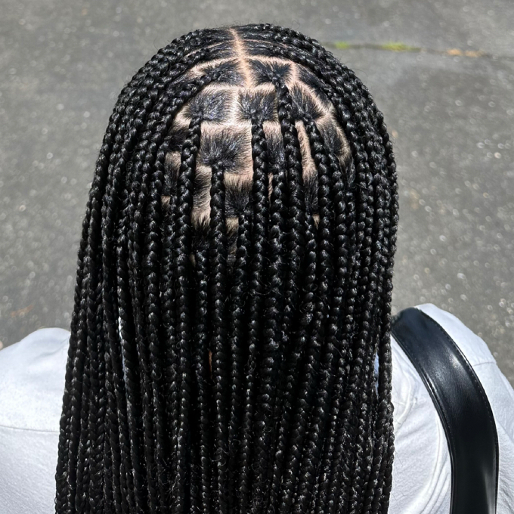 Promo Medium Knotless Waist $180 at Quin's Hair Braiding in Upper Marlboro, MD