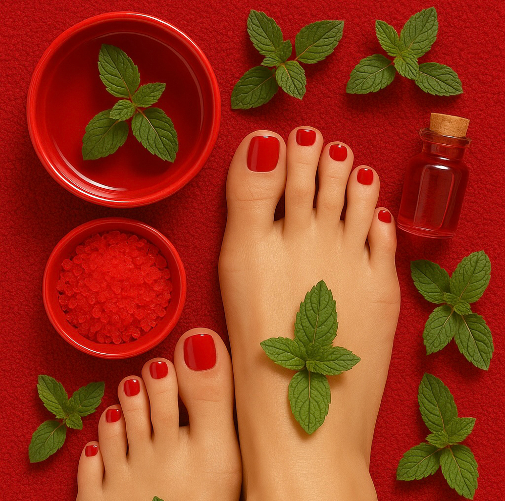 LIMITED TIME PEPPERMINT SWIRL PEDI at The Beauty Collective in Des Moines, IA