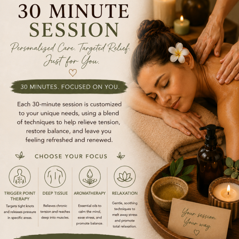 Customized Massage 30 Min at Kalm & Glow in Fortmill, SC