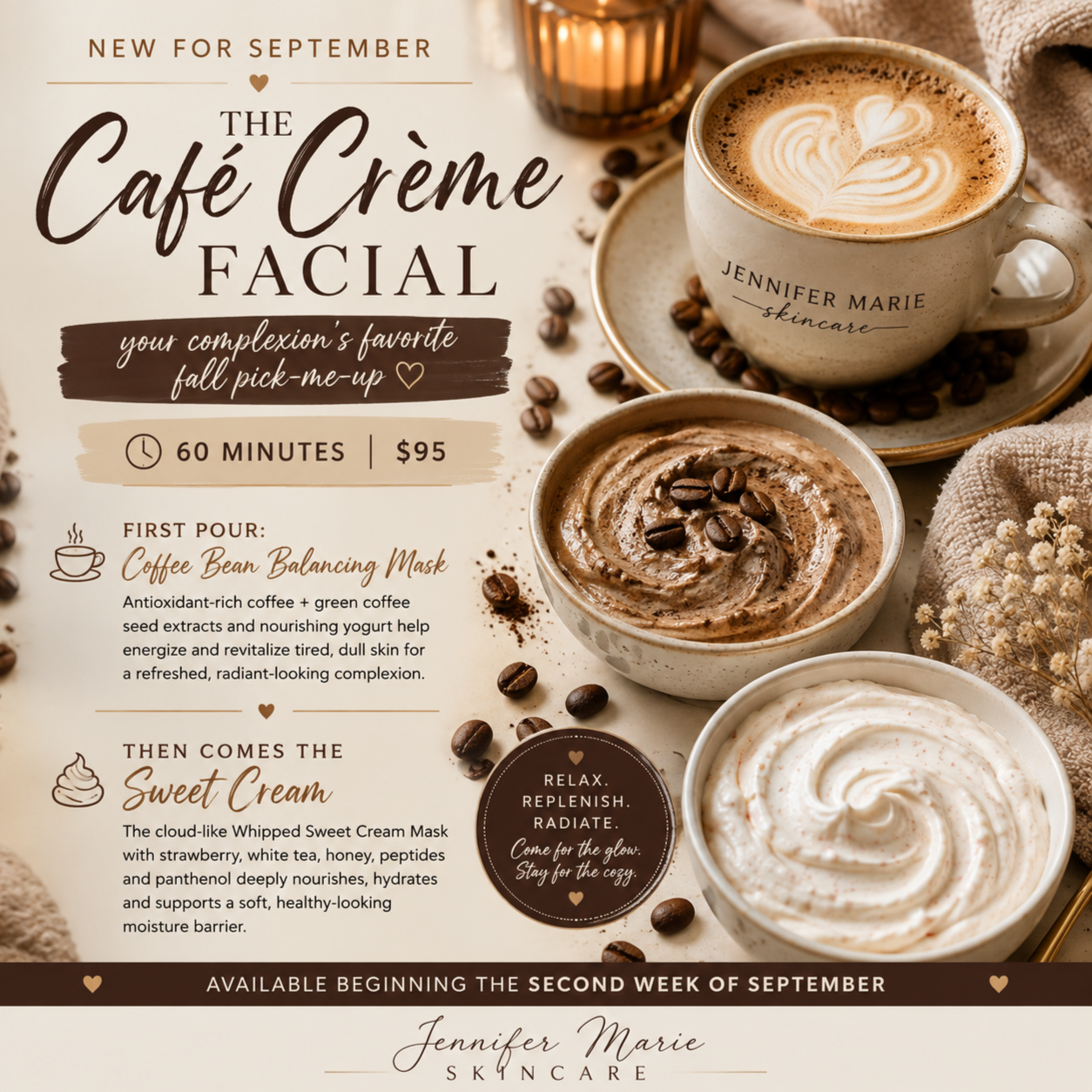 The Café Crème Facial at Jennifer Marie Skincare in Elkhart, IN