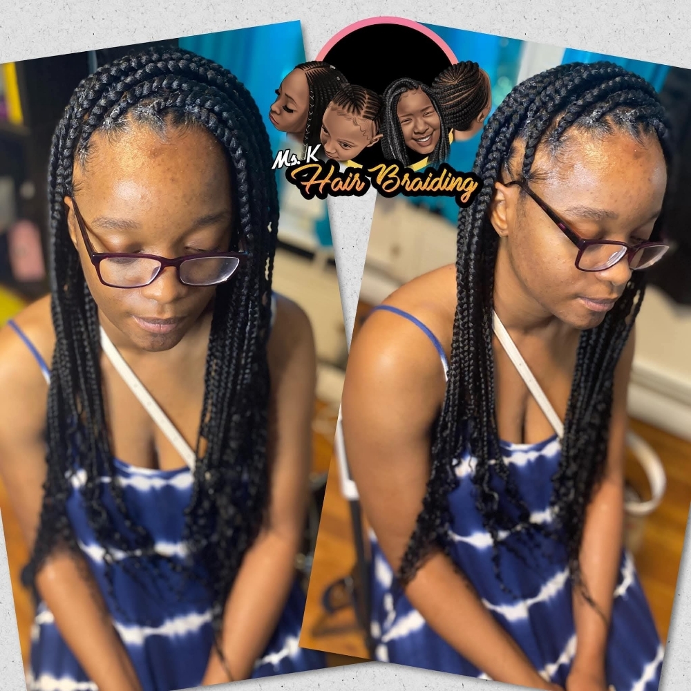 Medium Sized Knotless Braids at Ms K Hair Braiding in Cincinnati, OH