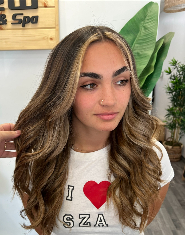 Face Framing Highlight at Hair By Rachael Nicole in Duarte, CA