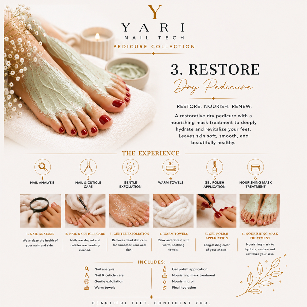 Restore Dry Pedicure at Yari Nail Tech in Covina, CA
