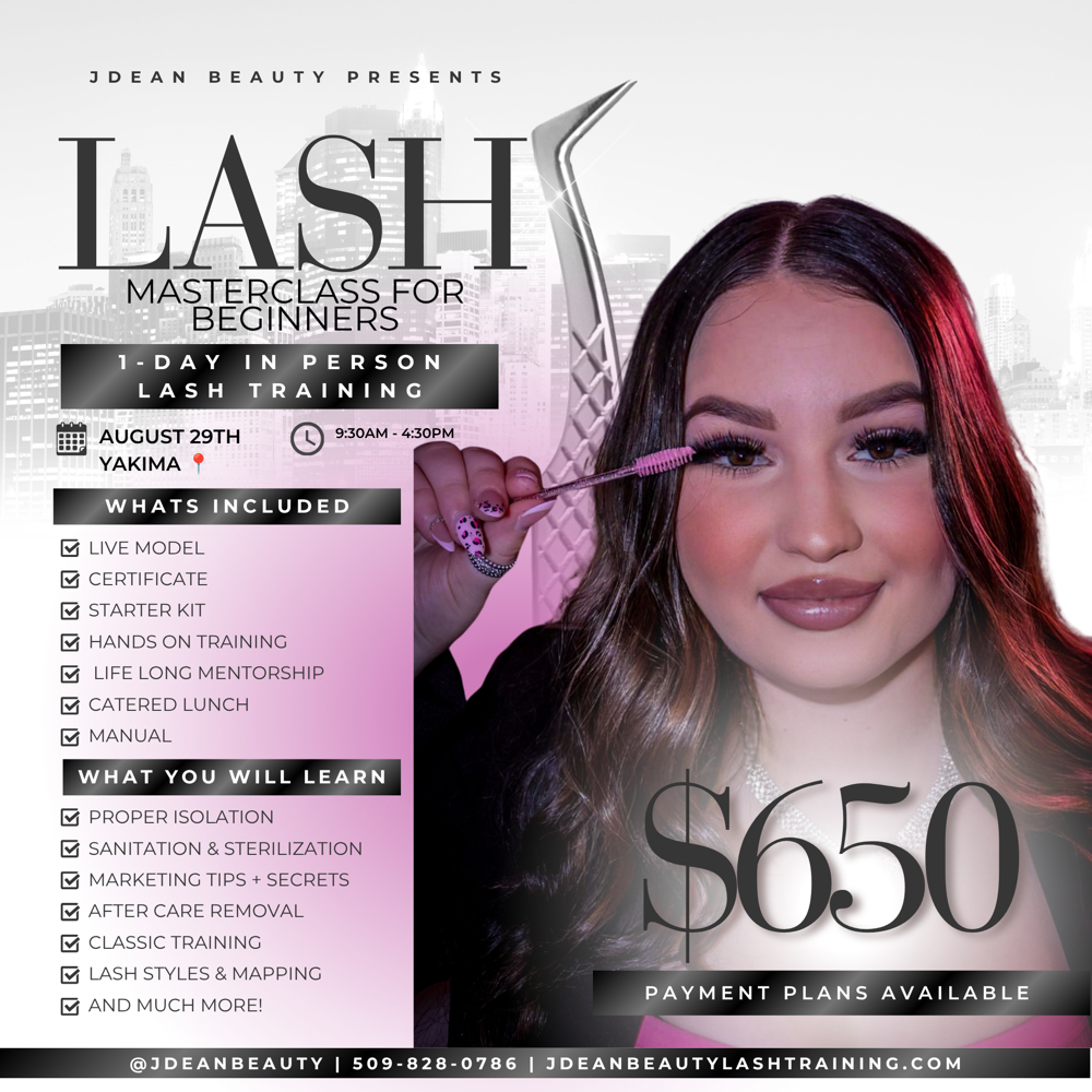 KENNEWICK lash training deposit 📍 at Jdean Beauty 🦋 Tri Cities - Yakima 📍 in Kennewick, WA