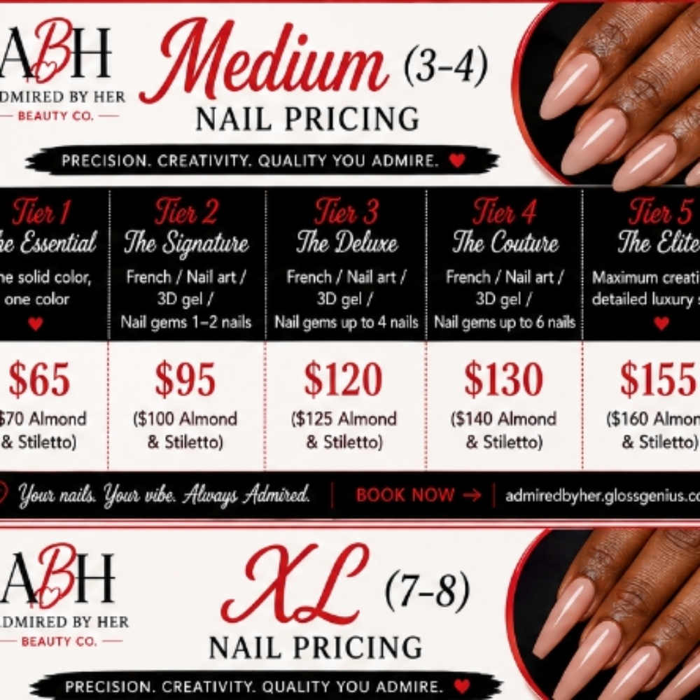 Medium Full Set at Admired By Her Beauty Co. in Sliver Spring, MD