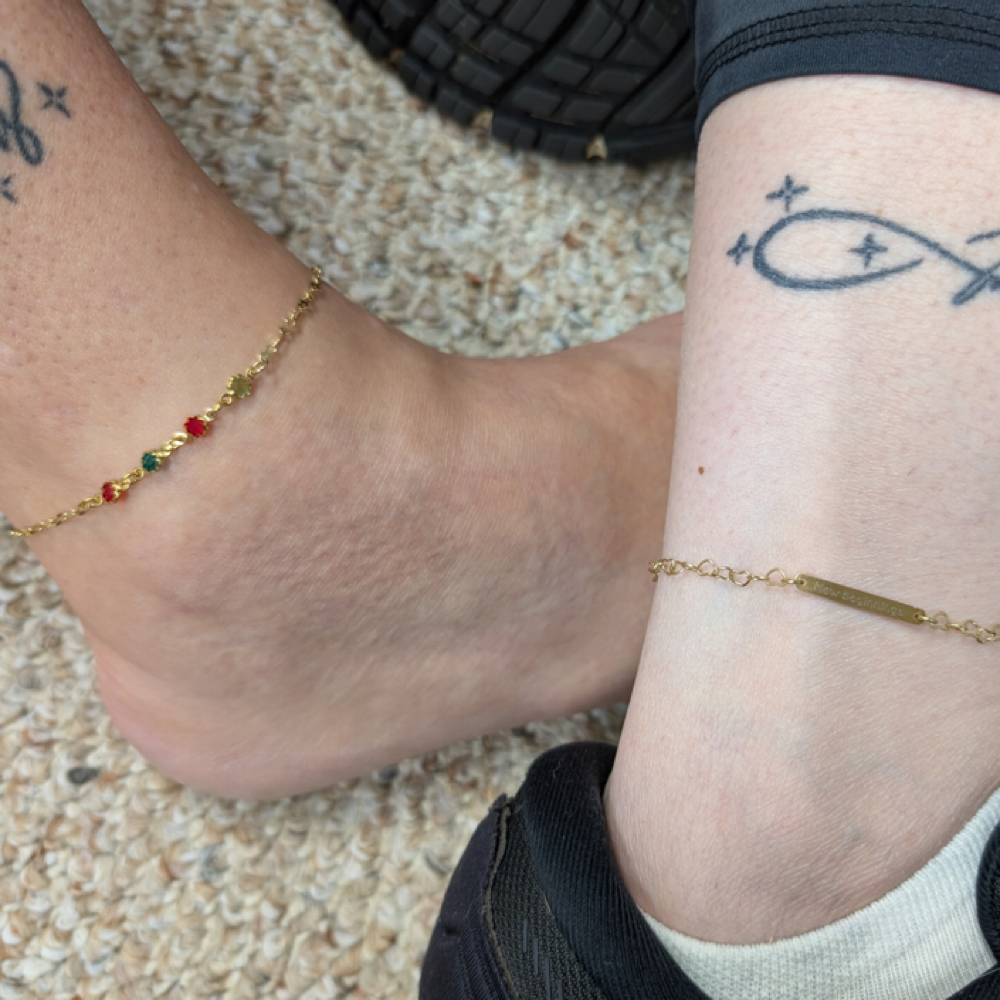 Permanent Jewelry- Anklet at Tips to Toes Nail Studio & Bekah’s Beauty Bar in Hooksett, NH