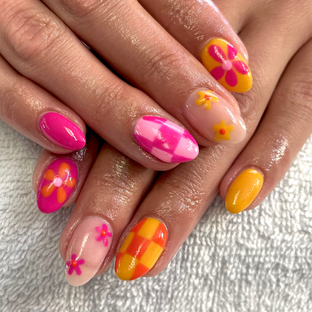 Art- Flowers, Checkers, Bows at Katherine Rice @ Polished in Fritch, TX