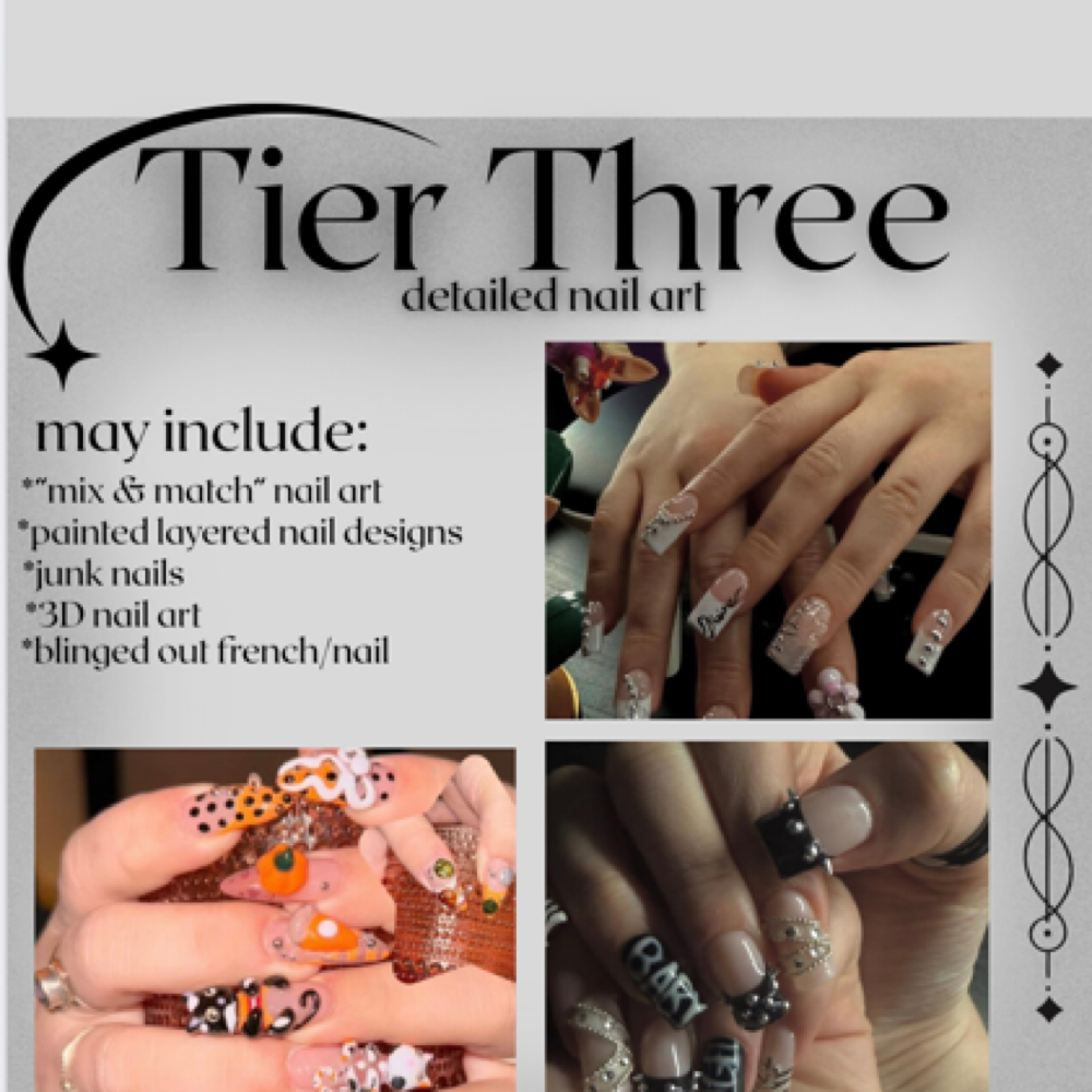full gelx set tier 3 nail art at art by ava nail artistry in Akron, OH