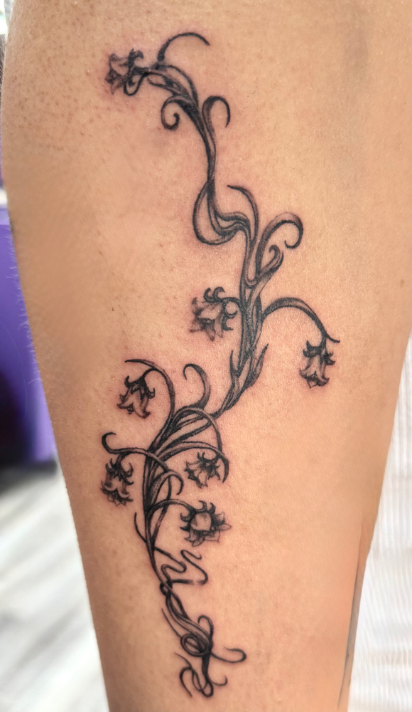 Fineline Tattoos Black And Gray at Heavenly Loves Tattoos in Twentynine Palms, CA