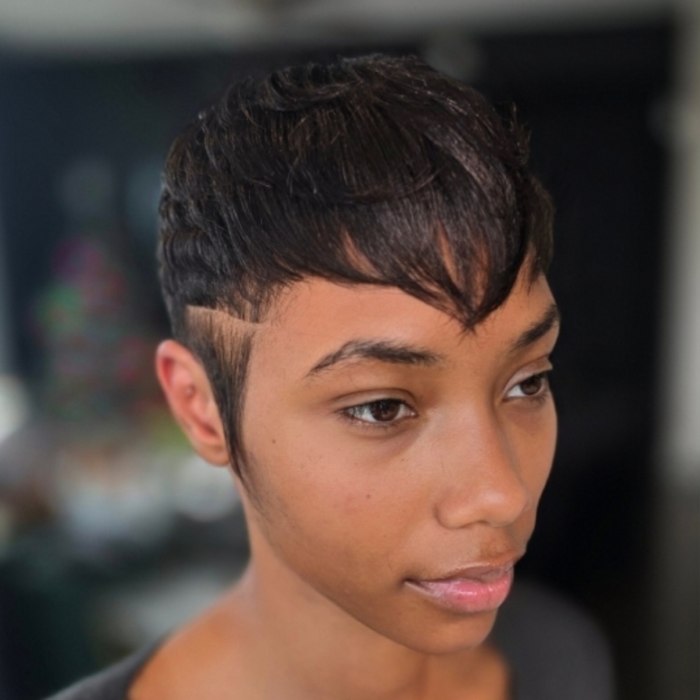 Shampoo And Style On Relaxed Hair at Luxe Diamond Cut Salon in Atlanta, GA