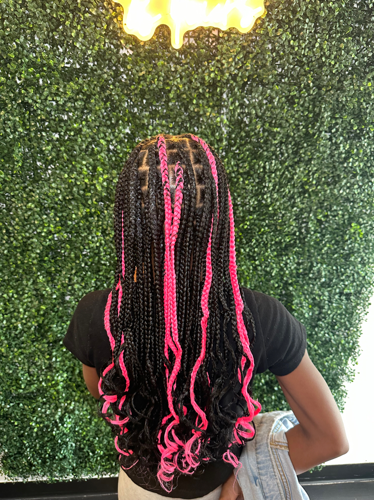 Box Braid With Hair Added