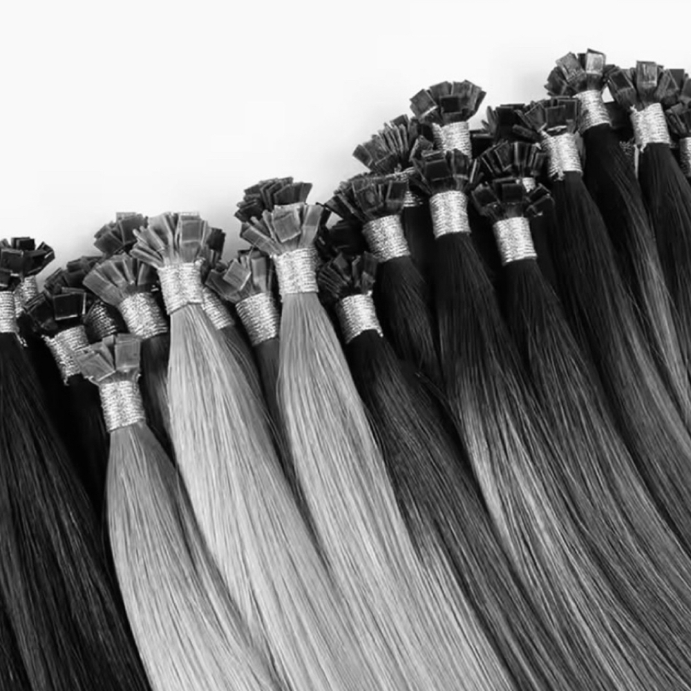 K Tip Extension Installation at Blossom Hair Studio in Miami, FL