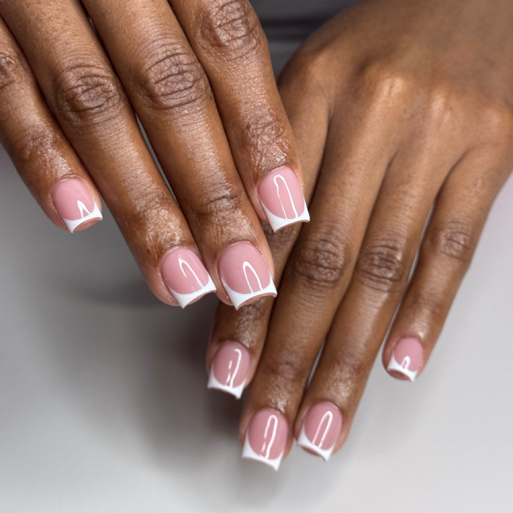 French Tips Painted at NL Visions Beauty Studio in Greensboro, NC