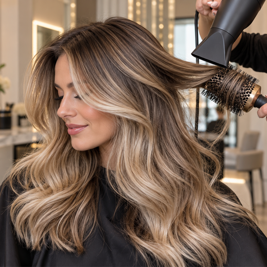 Full Balayage + Blowdry at Gold Coast Beauty By Shanzo in Chicago, IL