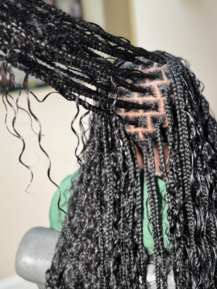 100% Human Goddess (boho) Braids at Ggxhair in Charlotte, NC