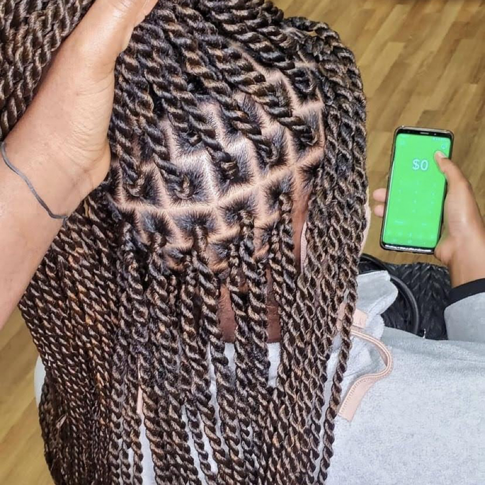 Senegalese Twists at Africa Mami Hair Braiding in Marietta, GA