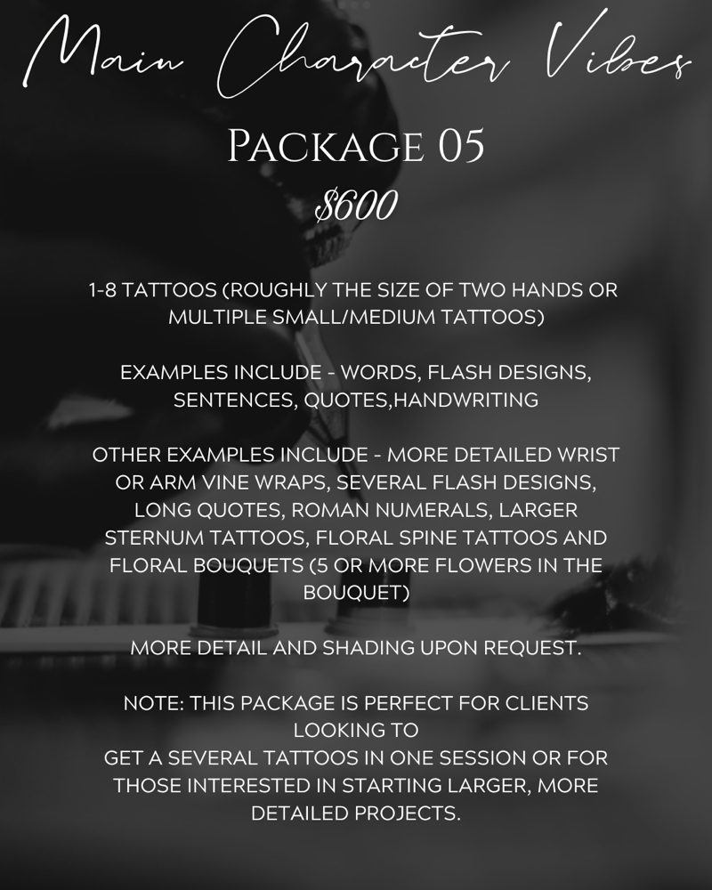 Tattoo Pkg 05 “Main Chararter Vibes