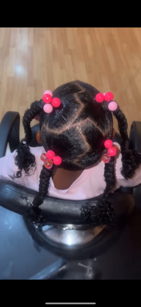 PRINCESS BRAID PONYTAILS CURLY END