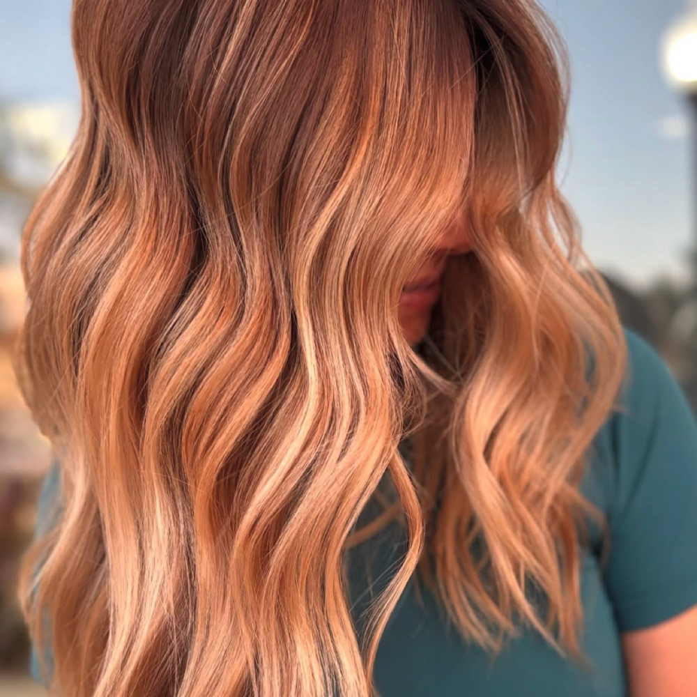 Root Color + Gloss + Blowout at Green Rooted Vibe by Gina Waytula in Wheaton, IL