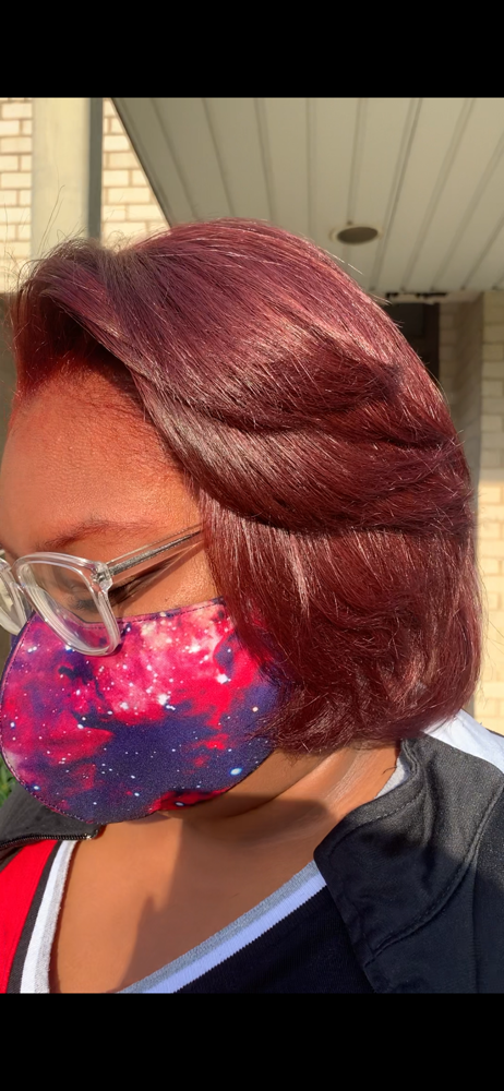 Silk Press + Permanent Color