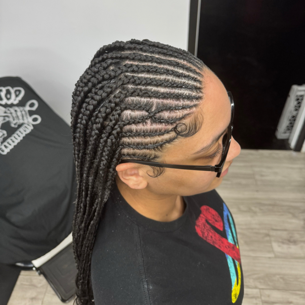Fulani Knotless Braids-medium at Blended Edge Salon in Great Falls, MT