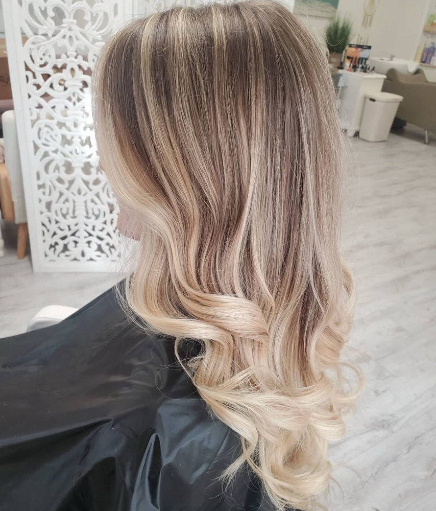 Partial Highlight Cut Blow Long at Hair by Carli @ The Market Commons in Myrtle Beach, SC