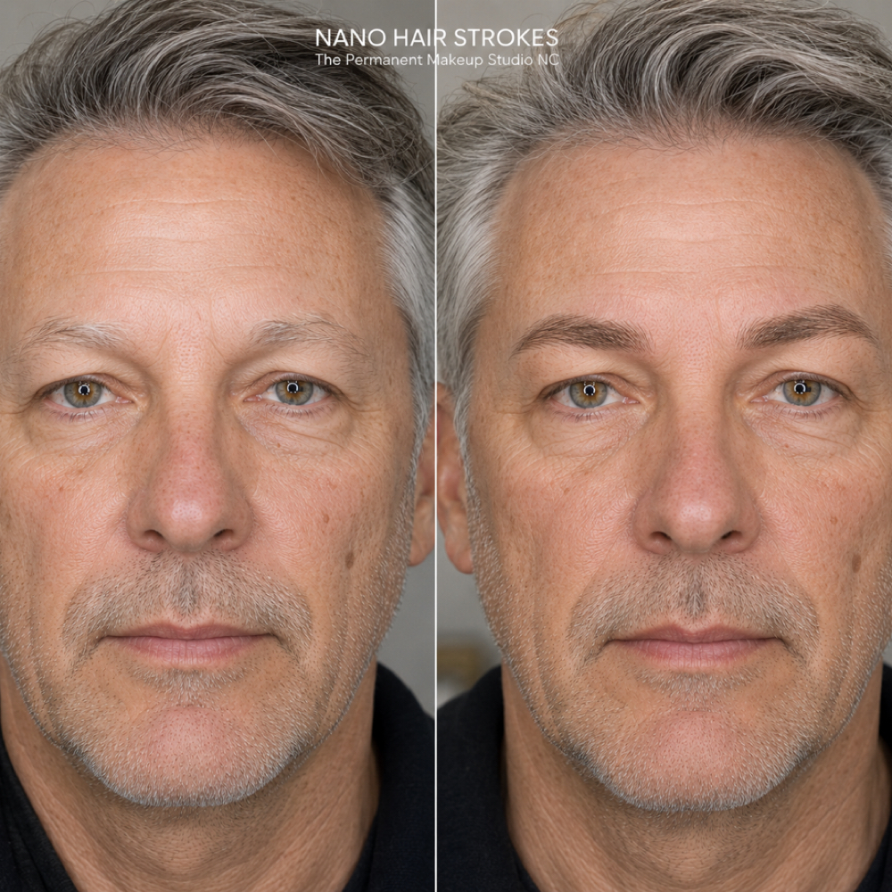 Men Brow - Nano Hair Stroke at The Permanent Makeup Studio NC in Cary, NC
