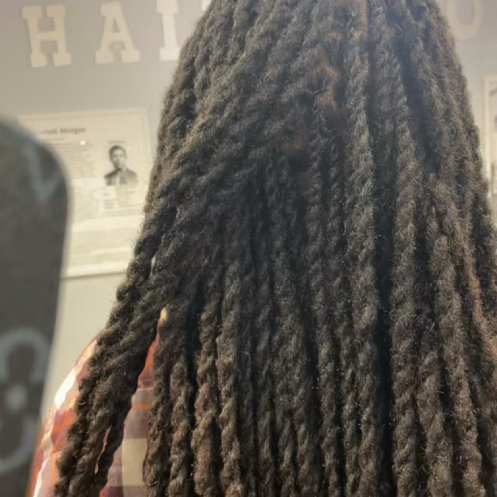 Loc Retwist (Below Shoulders) at The Oasis Natural Hair Salon in Gibsonville, NC