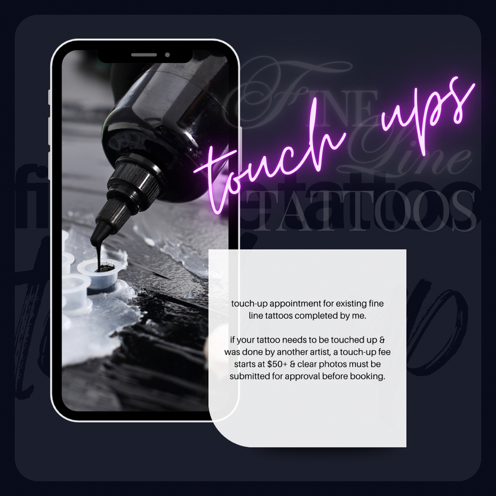 fine line tattoo TOUCH UP at chloe's cosmetics in Sacramento, CA