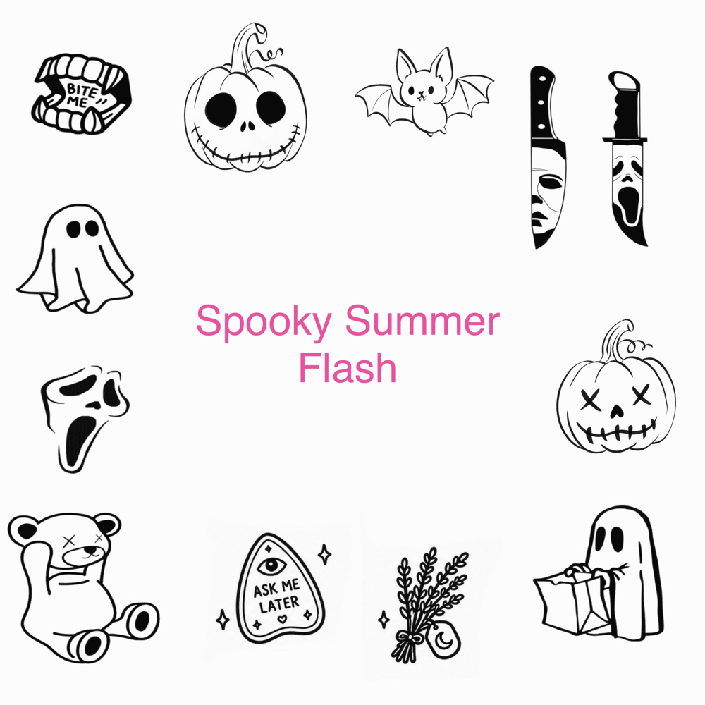 Spooky Summer Flash at Fallen Angel Tattoo in Portland, OR