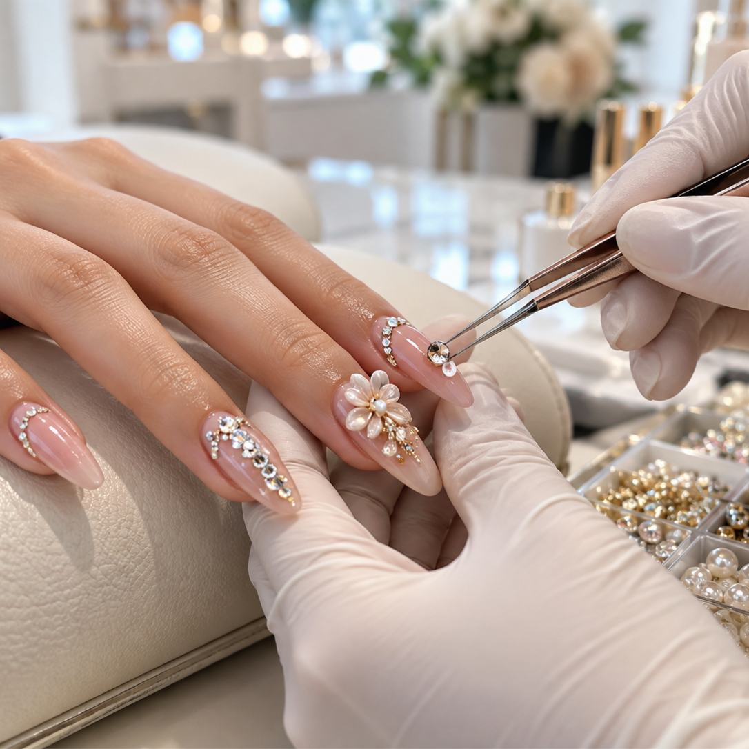 3D gems / embellishments at Gold Coast Beauty By Shanzo in Chicago, IL